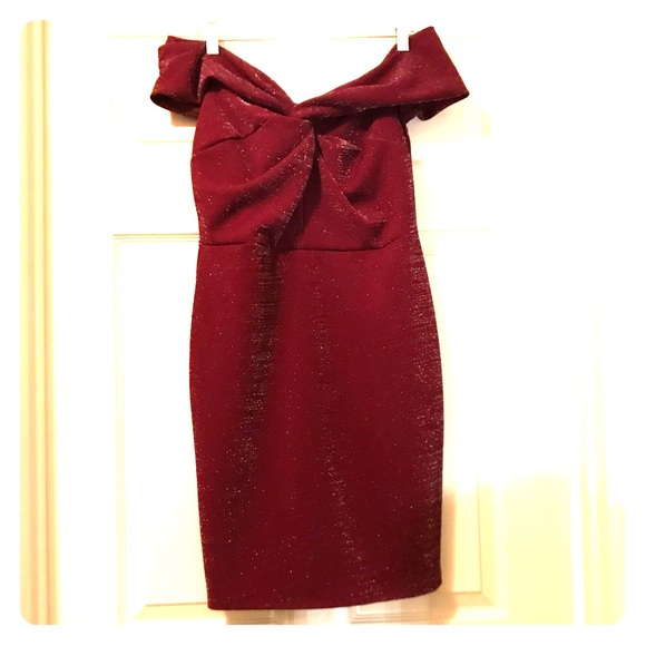 Glow passion maroon mini dress. - Picture 1 of 5